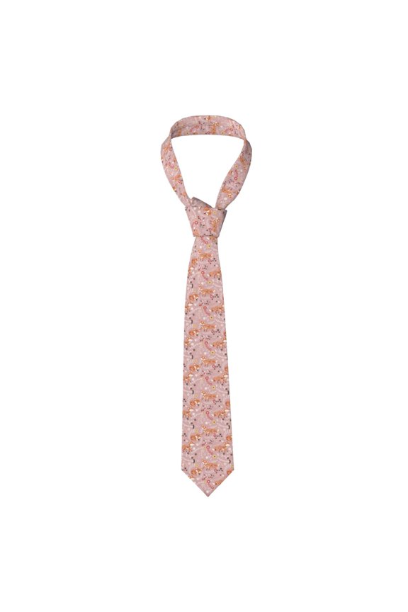 Beautiful Fox Print Solid Color Tie Formal Necktie for MenSuitable for business, daily life, work