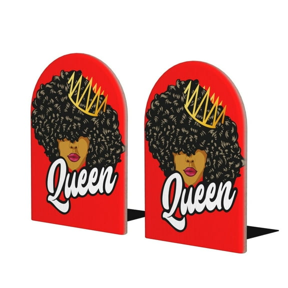 Naloa Beautiful Girl with Curls Queen 2 Pcs Bookend Large Capacity Office Book Ends for Home Office Library School Study Decoration
