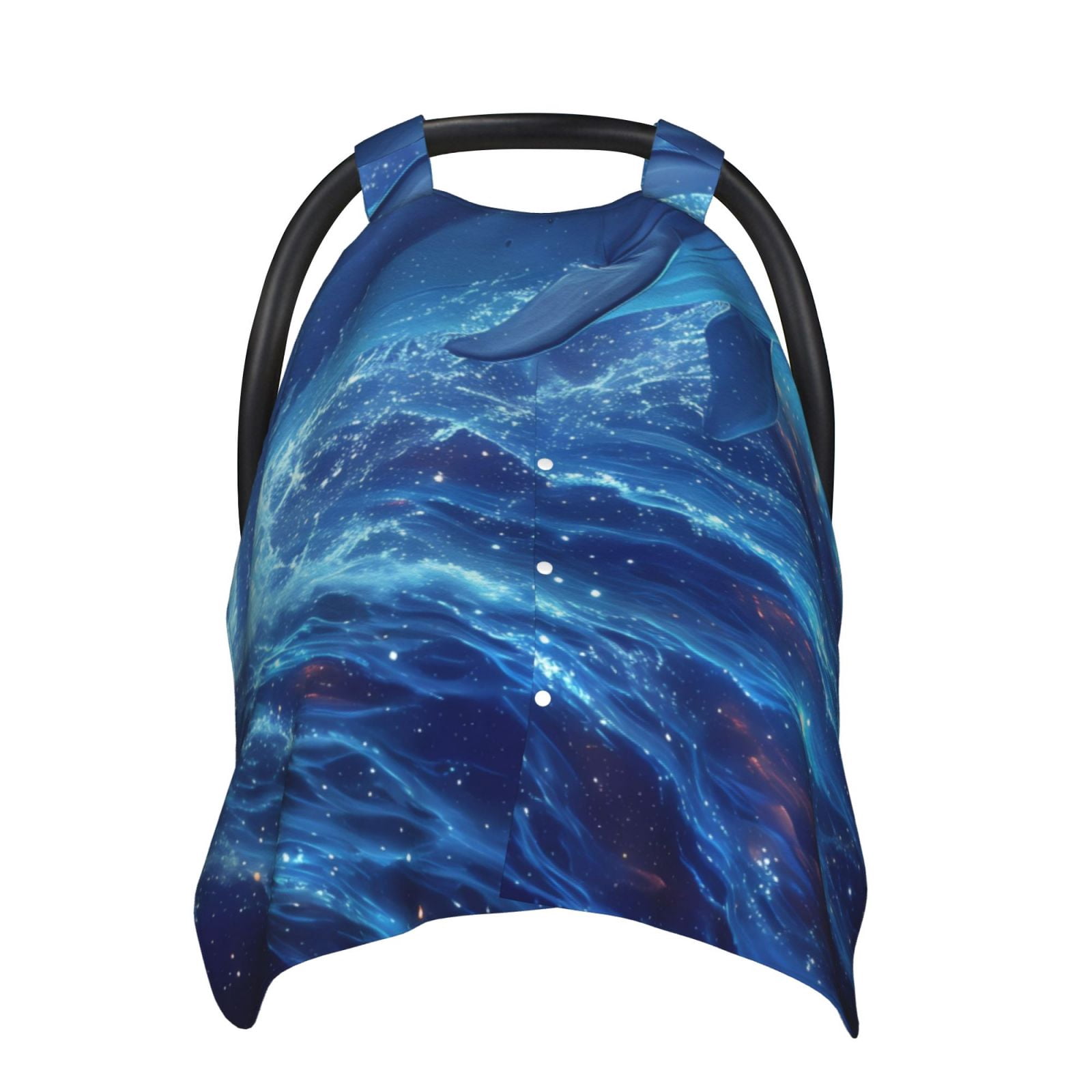 Naloa Beautiful Ocean Dolphin Baby Car Seat Cover, Breathable Baby Carrier Cover, Multiuse Baby Carrier Cover & Nursing Breastfeeding Cover