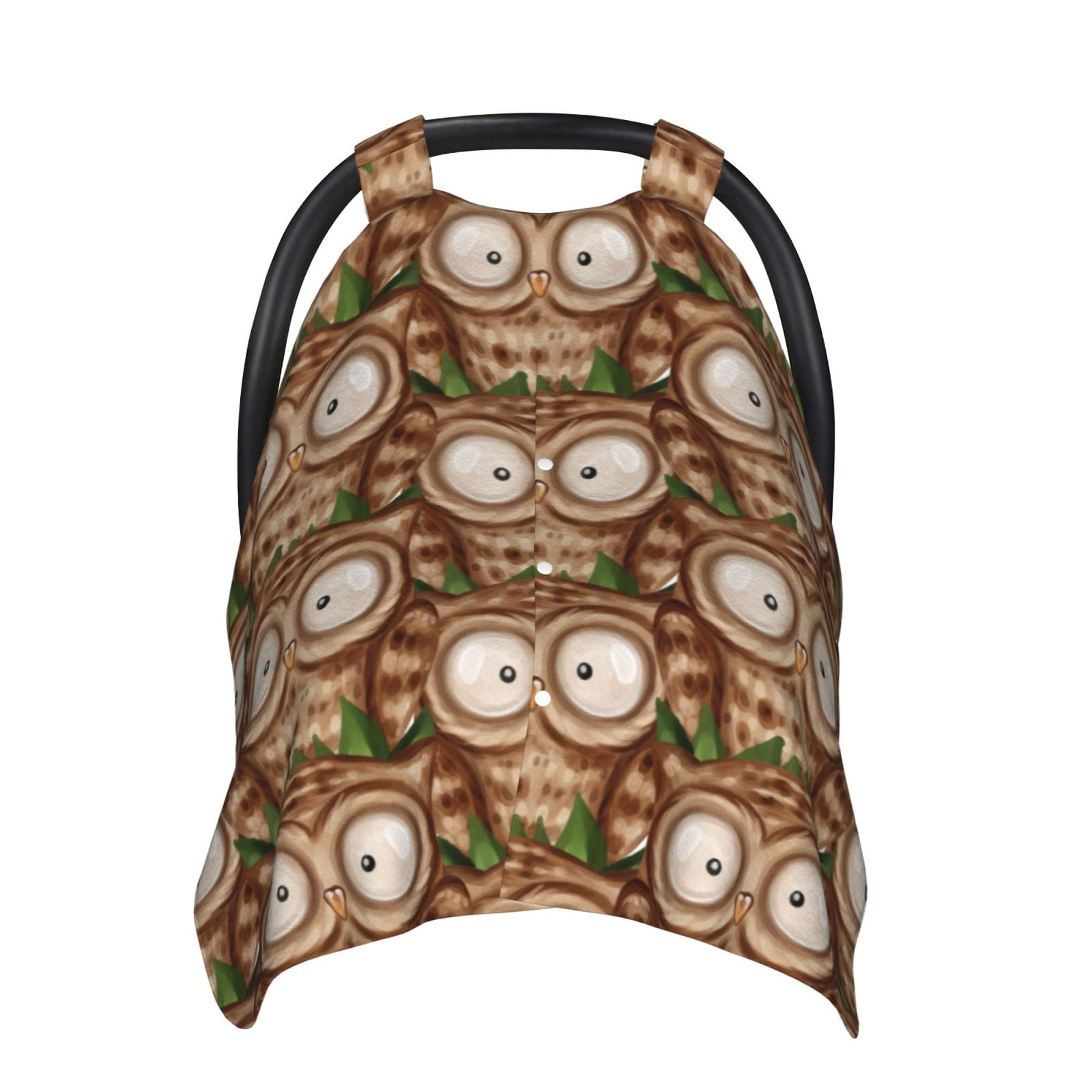 Naloa Beautiful Owl Baby Car Seat Cover, Breathable Baby Carrier Cover, Multiuse Baby Carrier Cover & Nursing Breastfeeding Cover
