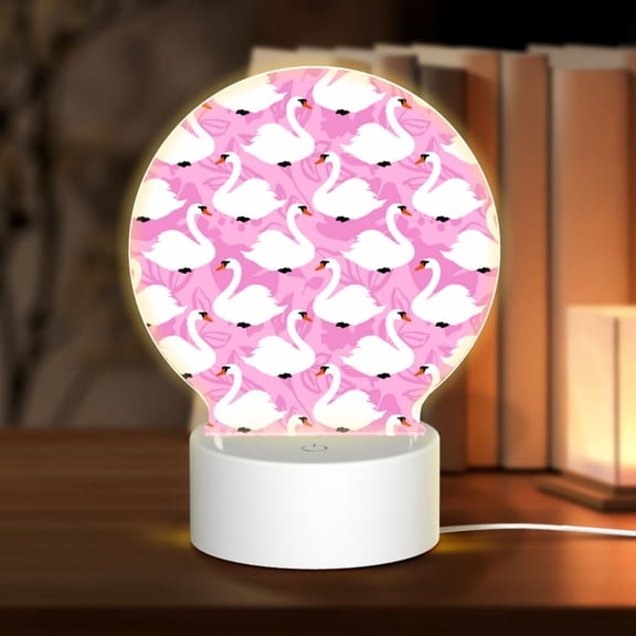 Naloa Beautiful Swans Acrylic LED Night Light Custom LED Lights Personalized Nightlight Customized Gifts for Family Couples Friends