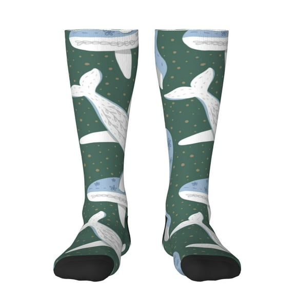 Naloa Beautiful Whales Thigh High Socks Extra Long Stretchy Sock Women Over Knee High Opaque Stocking Daily Wear