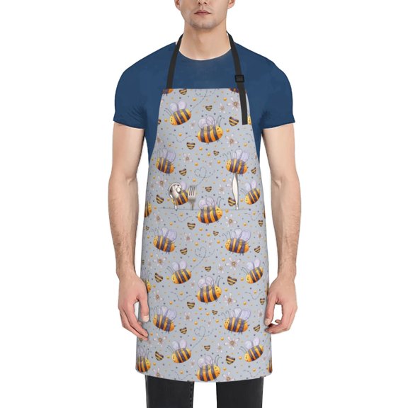 Naloa Bee Apron Kitchen Aprons with Pockets for Women Men Chef