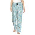 thumbnail image 1 of Naloa Bee Flower Print Women’s Ultra-Soft Comfy Pajama Lounge Pants with Pockets & Drawstring, 1 of 8