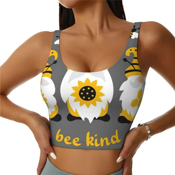 Naloa Bee Kind Sports Bras for Women, High Support Bra with Removable Pads, Comfortable - X-Large