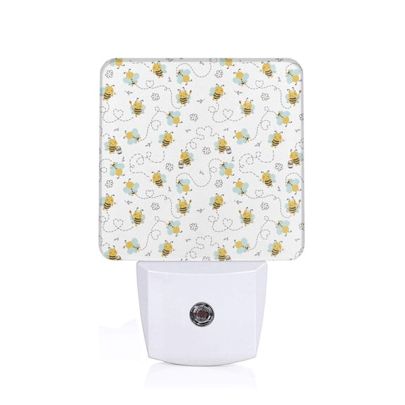 Naloa Bee Night Lights Plug into Wall, Dusk to Dawn Sensor Warm White Led Night Light 0.5W, Nightlight suit for Adults, Bedroom, Bathroom, Hallway, Kitchen