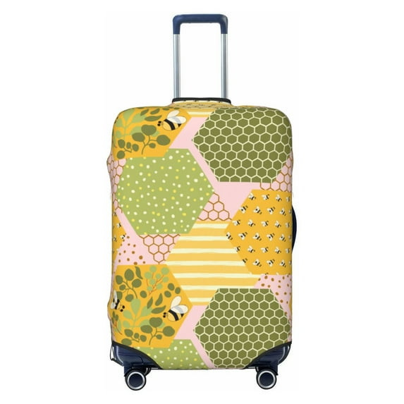 Naloa Bee honey Elastic Suitcase Protector, Travel Suitcase Protector Cover Fits 18-32in Suitcase - Small