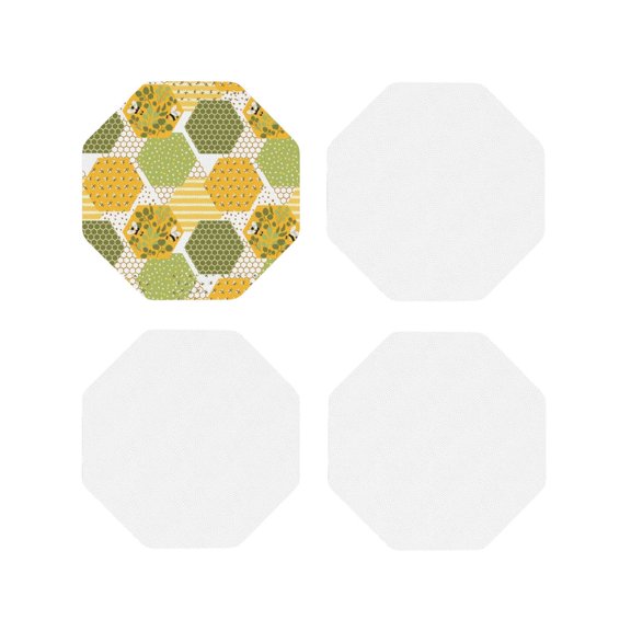 Naloa Bee honey Leather Coasters for Drinks, Durable Drink Coasters 4 Set for Tabletop Protection, Luxurious Home Décor and Housewarming Gift ( {designName})Octagon