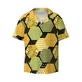 thumbnail image 1 of Naloa Bee honey Men's Loose Fit Cuban Collar Short-Sleeve Shirt with Button-down and Chest Pocket for Everyday Wear Outings - XX-Large, 1 of 7