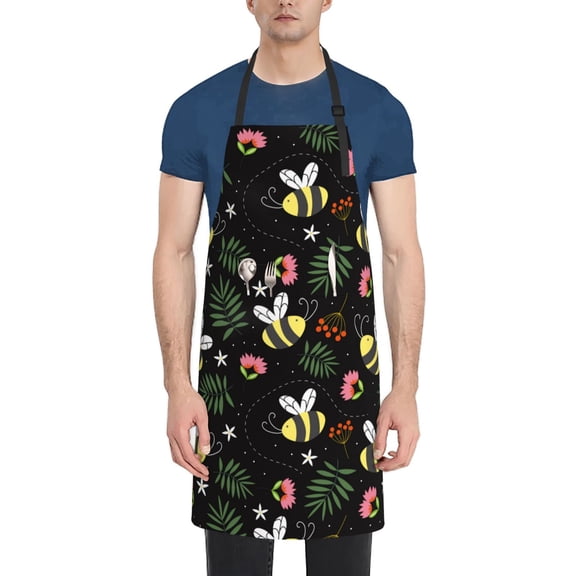 Naloa Bees Apron Kitchen Aprons with Pockets for Women Men Chef