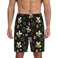 thumbnail image 1 of Naloa Bees Men's Short Pajama Pants, Lounge Comfort Shorts with Elasticized Waistband and Side Pockets - X-Large, 1 of 9
