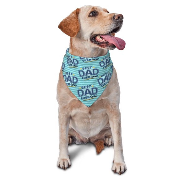 Naloa Best Dad Ever Dog Bandanas 1PC Washable Triangle Dog Scarfs Premium Durable Fabric, for Small Medium Large Dogs and Cats