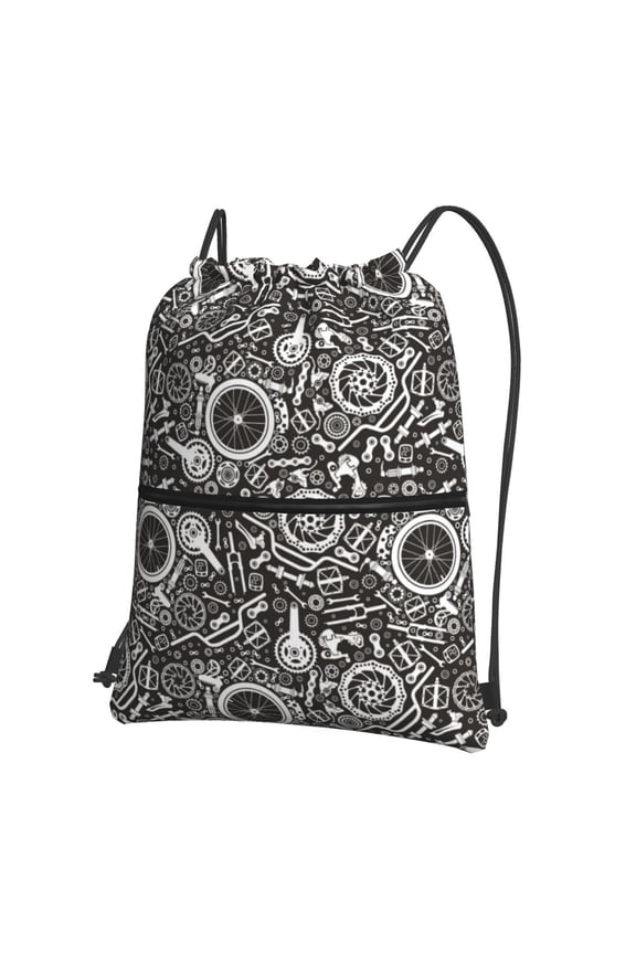 Bicycles Parts Drawstring Backpack String Bag Cinch Water Resistant for Gym Shopping Sport Yoga
