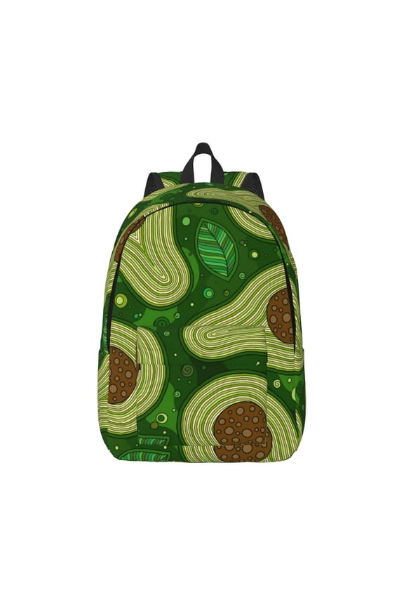 Big Colorful Avocados Canvas Backpack for Men Women Rucksack Casual Travel Daypack College Tote Satchel Bookbag for Teens-Small