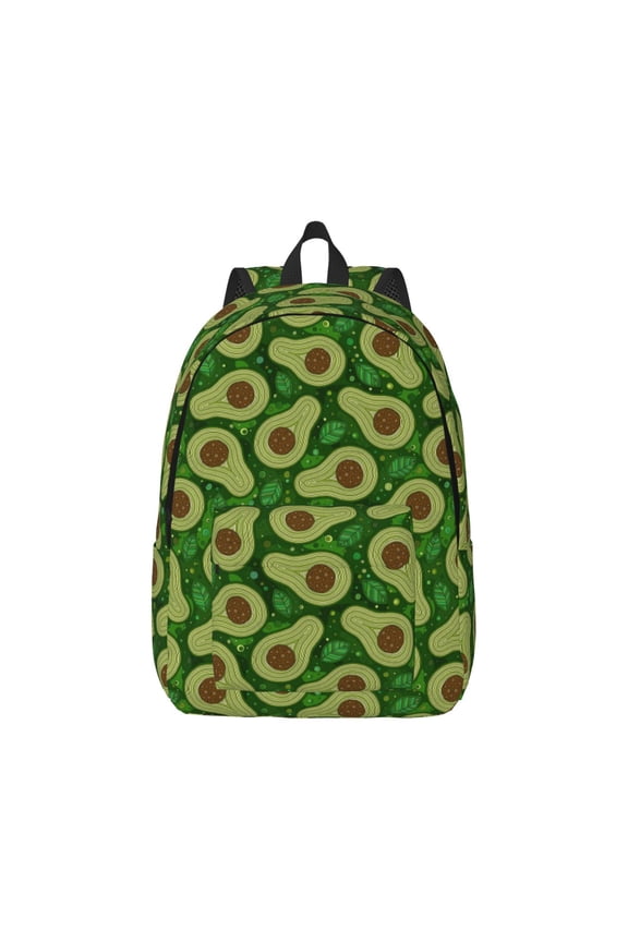 Big Colorful Avocados Canvas Backpack for Men Women Rucksack Casual Travel Daypack College Tote Satchel Bookbag for Teens-Small