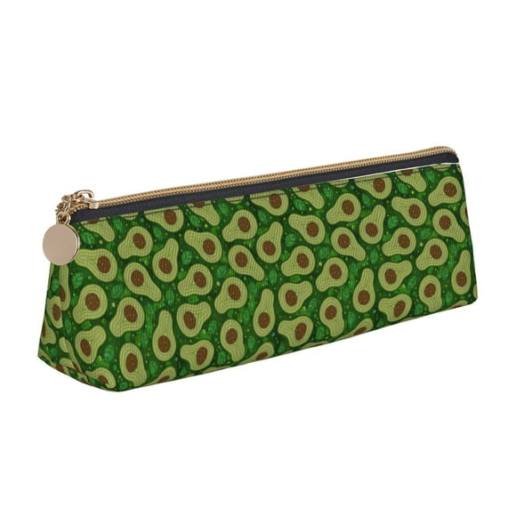 Naloa Big Colorful Avocados Print Leather Pencil Case - Portable Big Capacity Pencil Pouch Organizer Bag Stationery Bag for Work & Office Pencil Pen Case
