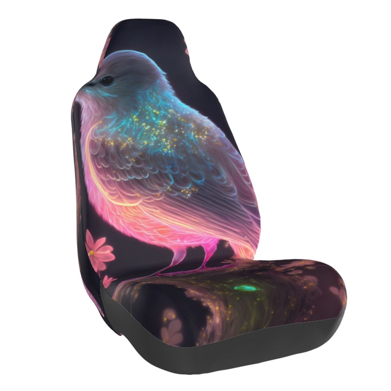 Naloa Bird 1 Car Seat Covers Universal Front Seat Coves for Car Accessories ,Padded Car Covers for Automotive, SUV, Truck, and Van