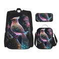 thumbnail image 1 of Naloa Bird 3 Print Large Capacity Backpack Lunch Bag Pencil Case Combination 3 Piece Set for Student, 1 of 8