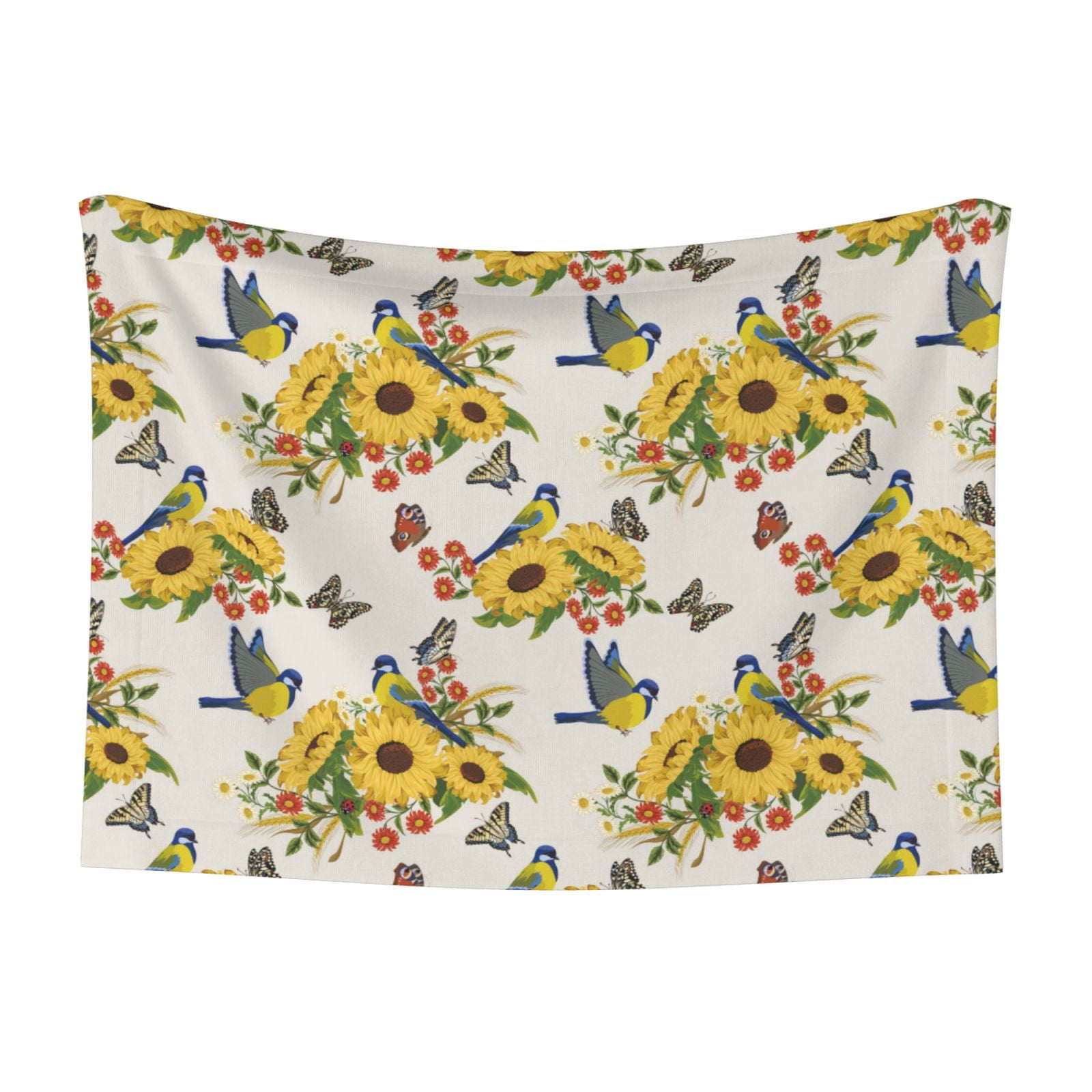 Naloa Bird Sunflowers Dog Blanket, 3 Sizes Cat Blanket for Indoor Cats Large Medium Small Dog Gifts-Medium