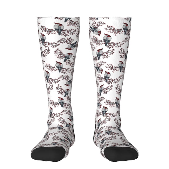 Naloa Bird Thigh High Socks Extra Long Stretchy Sock Women Over Knee High Opaque Stocking Daily Wear