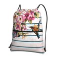 thumbnail image 1 of Naloa Bird and Floral Drawstring Backpack String Bag Cinch Water Resistant for Gym Shopping Sport Yoga, 1 of 6