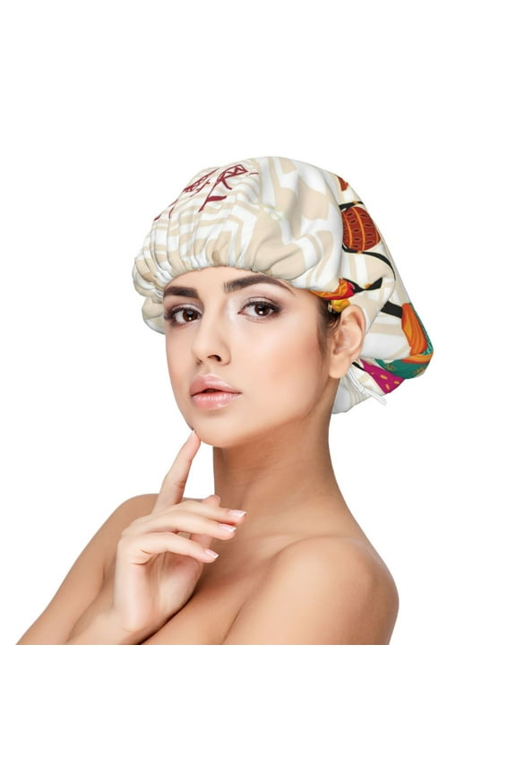 Black African Woman Adjustable Hair Bonnet for Sleeping, Hair Wrap Sleep Cap Turban for Women Men, Curly Straight Hair Long Large Braid Unisex