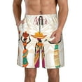 thumbnail image 1 of Naloa Black African Woman Men's Beach Shorts, Surfing shorts, Swim trunks, Quick Dry Swim Trunks for Surfing Beach Fun - Large, 1 of 9