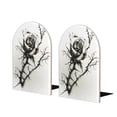 thumbnail image 1 of Naloa Black And White Rose 2 Pcs Bookend Large Capacity Office Book Ends for Home Office Library School Study Decoration, 1 of 8