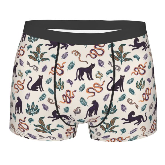 Naloa Black Cat And Snake Print Mens Underwear - Boxers for Men, Classic Briefs for Men