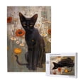 thumbnail image 1 of Naloa Black Cat in Wildflowers Custom Puzzles Personalized Puzzle 1000 Pieces from Photo Custom Jigsaw Puzzle for Wedding, Graduation, (29.5×19.7in, Vertical), 1 of 9