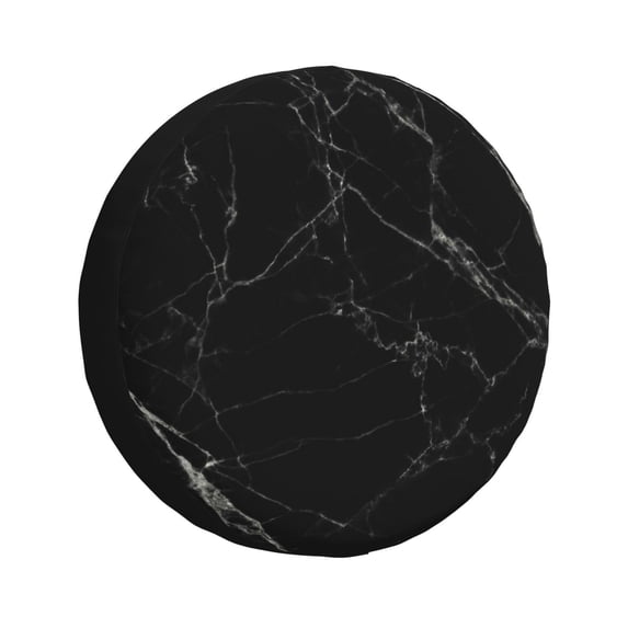 Naloa Black Marble Texture Abstract PVC Leather Spare Tire Wheel Cover for Car Truck SUV Camper Trailer Universal Fit many size17 inch
