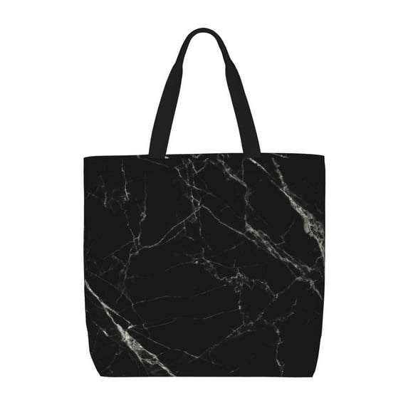 Naloa Black Marble Texture Abstract Tote Bag for Women, Foldable Tote Bag With Zipper, Large Shoulder Bag, Top Handle Handbag for Travel, Work, Shopping