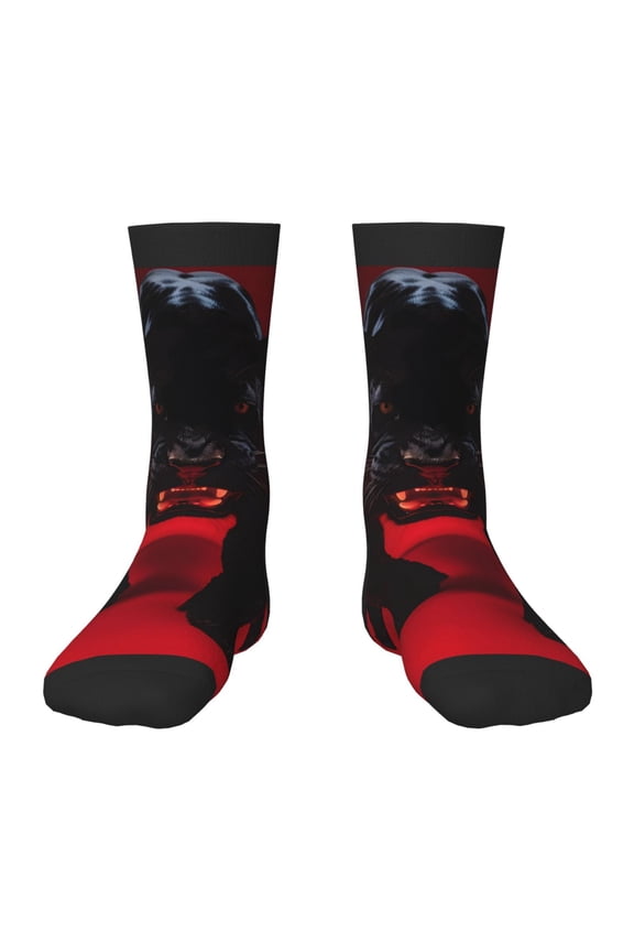 Black Panther Red Background Kids Socks Unisex Kids and Toddlers' Crew Socks, ,1 Pairs