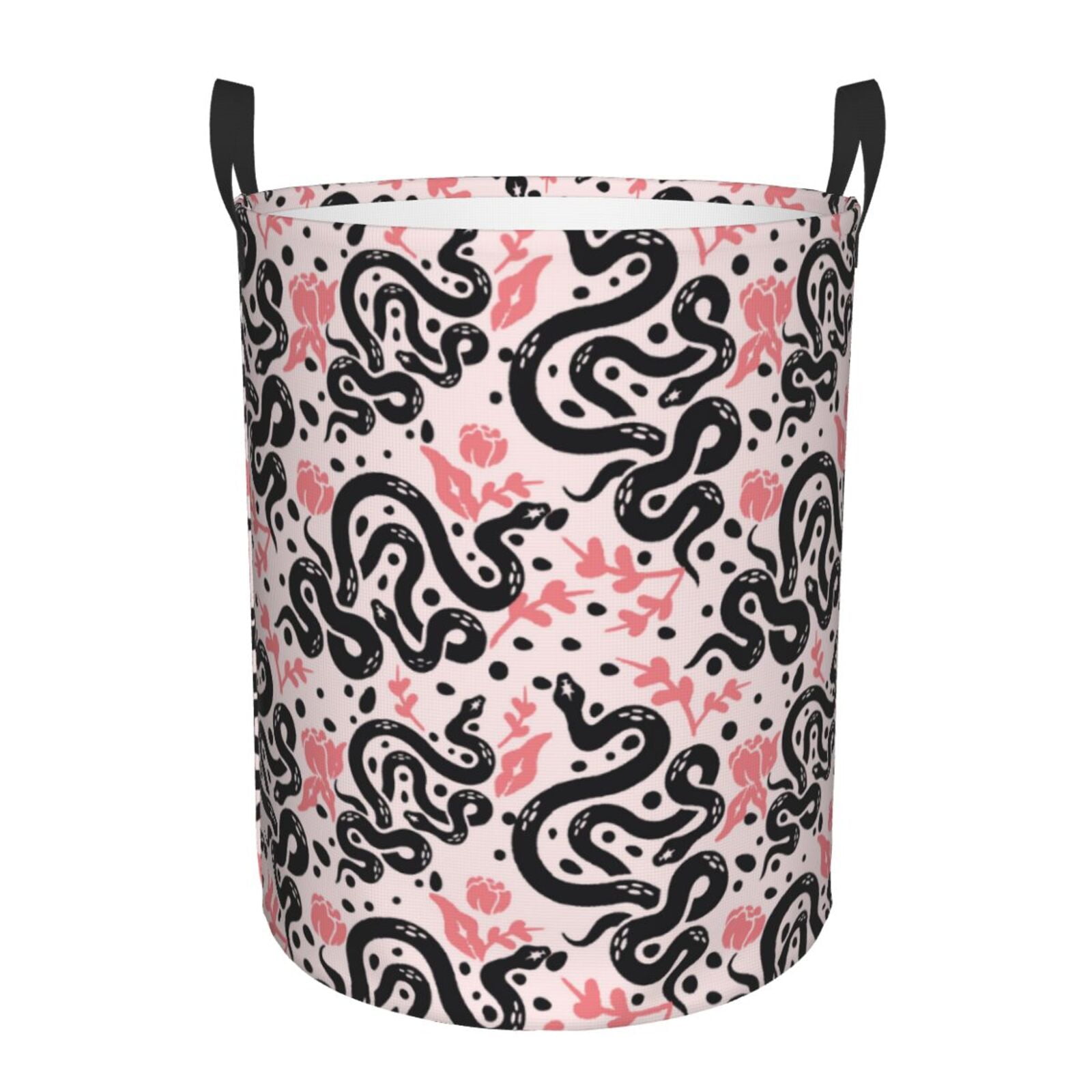 Naloa Black Snake Large Laundry Basket Waterproof Round Collapsible ...