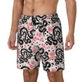 thumbnail image 1 of Naloa Black Snake Print Men Swim Trunks with Compression Liner ,Board Shorts,Men's Swim Shorts with Drawstring and Elastic Waistband-Large, 1 of 6