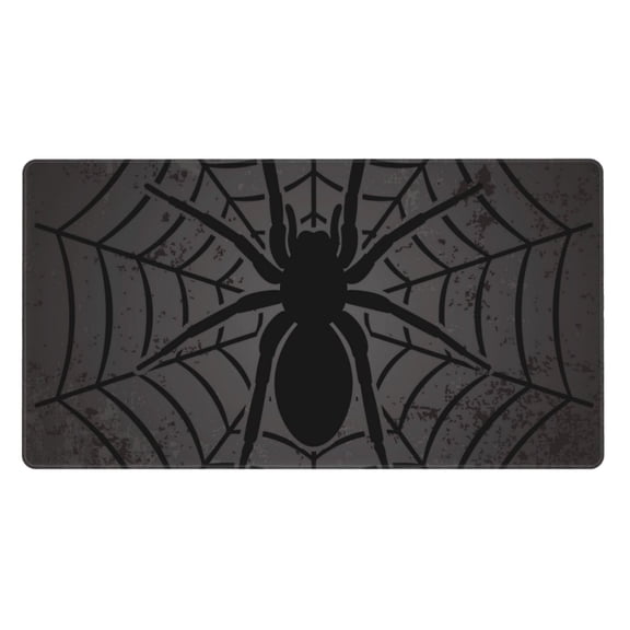 Naloa Black Spider On Web 1 Gaming Mouse Pad Large Mouse Mat Long Extended Desk Pad Non-Slip Rubber Mice Pads Stitched Edges Thin Pad (16x29.5 Inch)