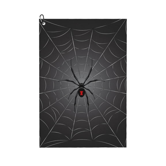 Naloa Black Spider On Web Golf Towel Golf Gift for Men and Women Golf Towel with Carabiner Clip to Quickly Remove Mud, Dirt and Sweat