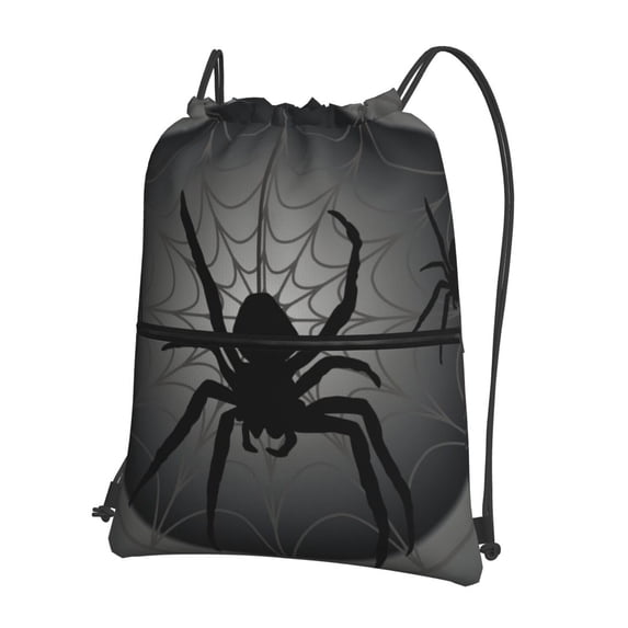 Naloa Black Spiders Drawstring Backpack String Bag Cinch Water Resistant for Gym Shopping Sport Yoga