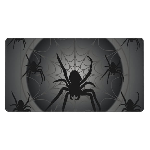 Naloa Black Spiders Gaming Mouse Pad Large Mouse Mat Long Extended Desk Pad Non-Slip Rubber Mice Pads Stitched Edges Thin Pad (16x29.5 Inch)