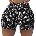 thumbnail image 1 of Naloa Black White Leaves Biker Shorts for Women Seamless Scrunch Short Women’s Yoga Shorts for Gym Running Sport Shorts - XX-Large, 1 of 9