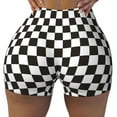 thumbnail image 1 of Naloa Black and White Checkerboard Biker Shorts for Women Seamless Scrunch Short Women’s Yoga Shorts for Gym Running Sport Shorts - Small, 1 of 9