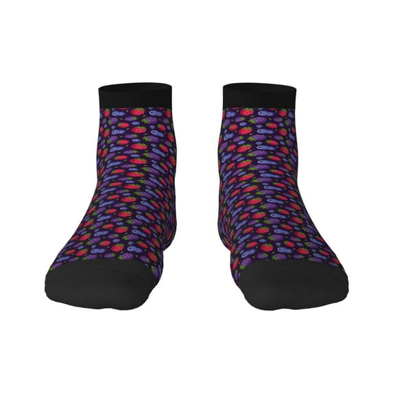 Naloa Blackberries Ankle Socks for Women Non Slip Socks No Show Socks Classic Low Cut Casual Socks Casual Socks