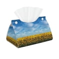 thumbnail image 1 of Naloa Blooming Sunflower Field Print Leather Tissue Box Cover Rectangle | Long Tissue Box Cover | Tissue Box Holder | Tissue Holder for Bathroom, 1 of 9