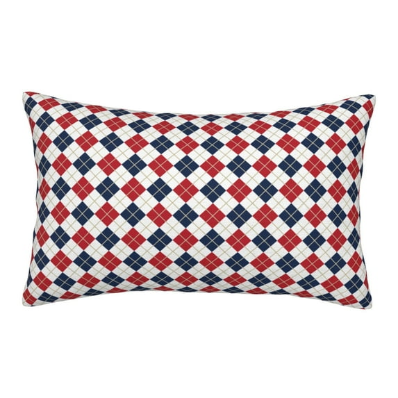 Naloa Blue And Red Diamond Pillowcase, Cool Pillowcase, Lightweight, Breathable, Skin Friendly Pillowcase, Hidden Zipper (No pillow core)-16"x24"