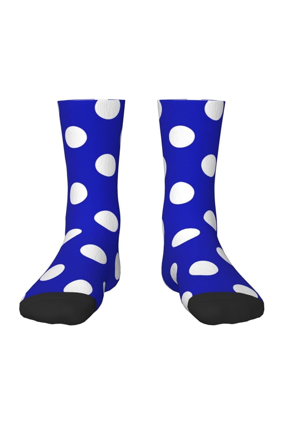 Blue And White Polka Dot Kids Socks Unisex Kids and Toddlers' Crew Socks, ,1 Pairs