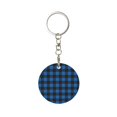 thumbnail image 1 of Naloa Blue Black Plaid Print Round Keychain Keychain Key Ring, Key Tag, Key Chain Bulk for Gift Accessories (Round), 1 of 7