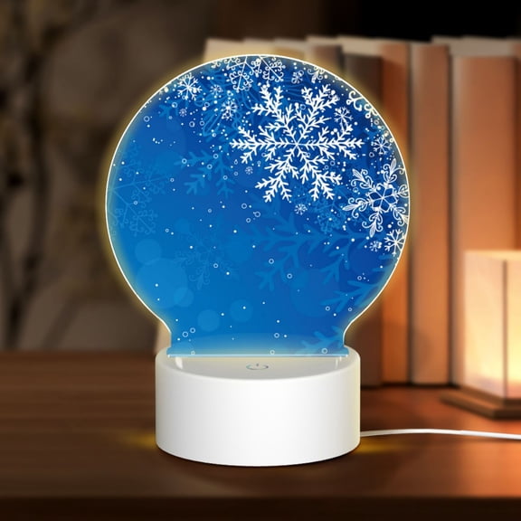 Naloa Blue Christmas With Snowflakes Acrylic LED Night Light Custom LED Lights Personalized Nightlight Customized Gifts for Family Couples Friends
