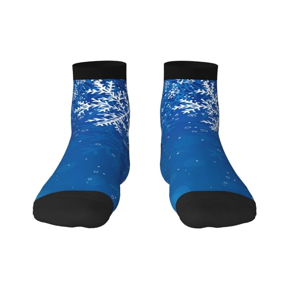 Naloa Blue Christmas With Snowflakes Ankle Socks for Women Non Slip Socks No Show Socks Classic Low Cut Casual Socks Casual Socks