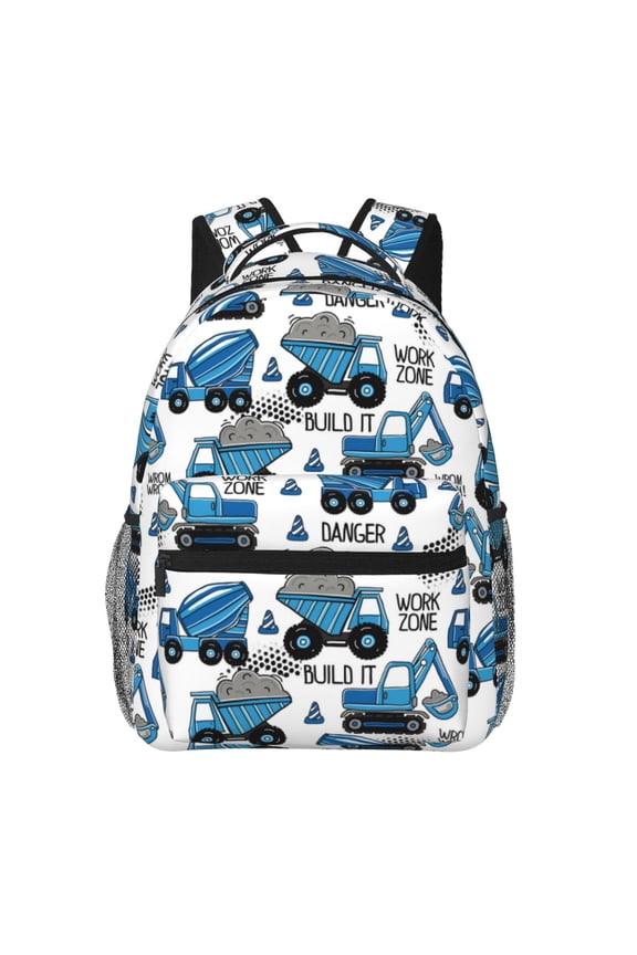 Blue Excavator Print Solid Color Tie Formal Necktie for MenSuitable for business, daily life, work