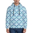 thumbnail image 1 of Naloa Blue Fish Scale Texture Men's Casual Hooded Collar Drawstring Hoodies Pullover Sweatshirts Casual Long Sleeve Shirts-3X-Large, 1 of 7